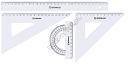 Zestaw geometryczny Donau: linijka 30cm, ekierki 13cm, 18,5cm, kątomierz 10cm