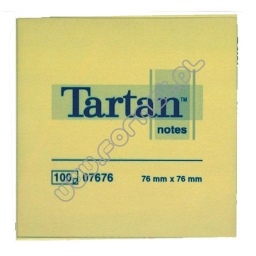 Karteczki samoprzylepne  76x76mm Tartan żółty, 100 kartek