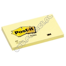 Karteczki samoprzylepne 76x127mm 3M Post-it, 655 żółty, 100 kartek 