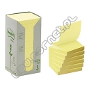 Karteczki samoprzylepne 76x76mm 3M Post-it 654-1T, żółte 16x100 kartek, ekologiczne z surowców wtórnych 