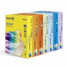 Papier kolorowy A4 80g Maestro Color, kolory pastelowe ryza=500 arkuszy