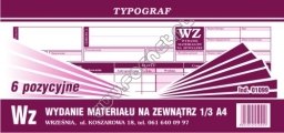 Druk  WZ 6 pozycyjne 1/3 A4 T01099 Typograf