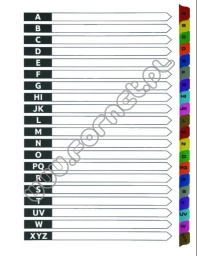 Przekładki do segregatora A4 A-Z PP kolorowe Deli 