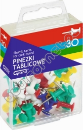 Pinezki tablicowe kolorowe Grand 30szt