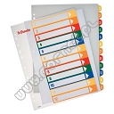 Przekładki do segregatora A4 1-12 kart PP Esselte plastikowe z możliwością nadruku
