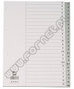 Przekładki do segregatora A4 20 kart indeksy A-Z PP plastikowe szare Q-Connect