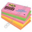 Karteczki samoprzylepne 76x127mm 3M Post-it 655S-N Super Sticky, kolor neon, 5x90 kartek